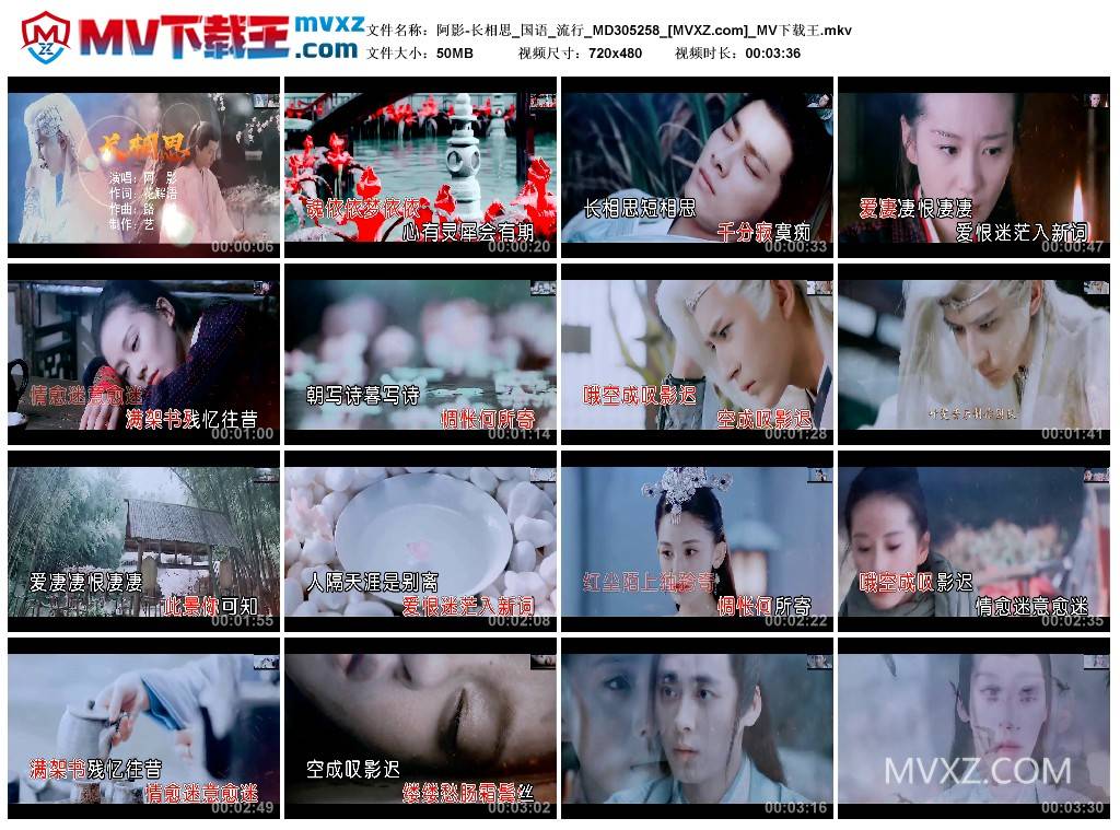 阿影-长相思_国语_流行_MD305258